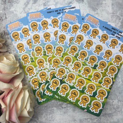 Weight loss ribbon sticker (pounds) (BBR0136)