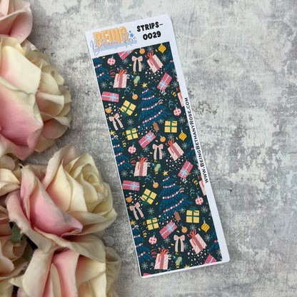 Christmas - thin washi style strip stickers (BBRSTRIPS-0029)