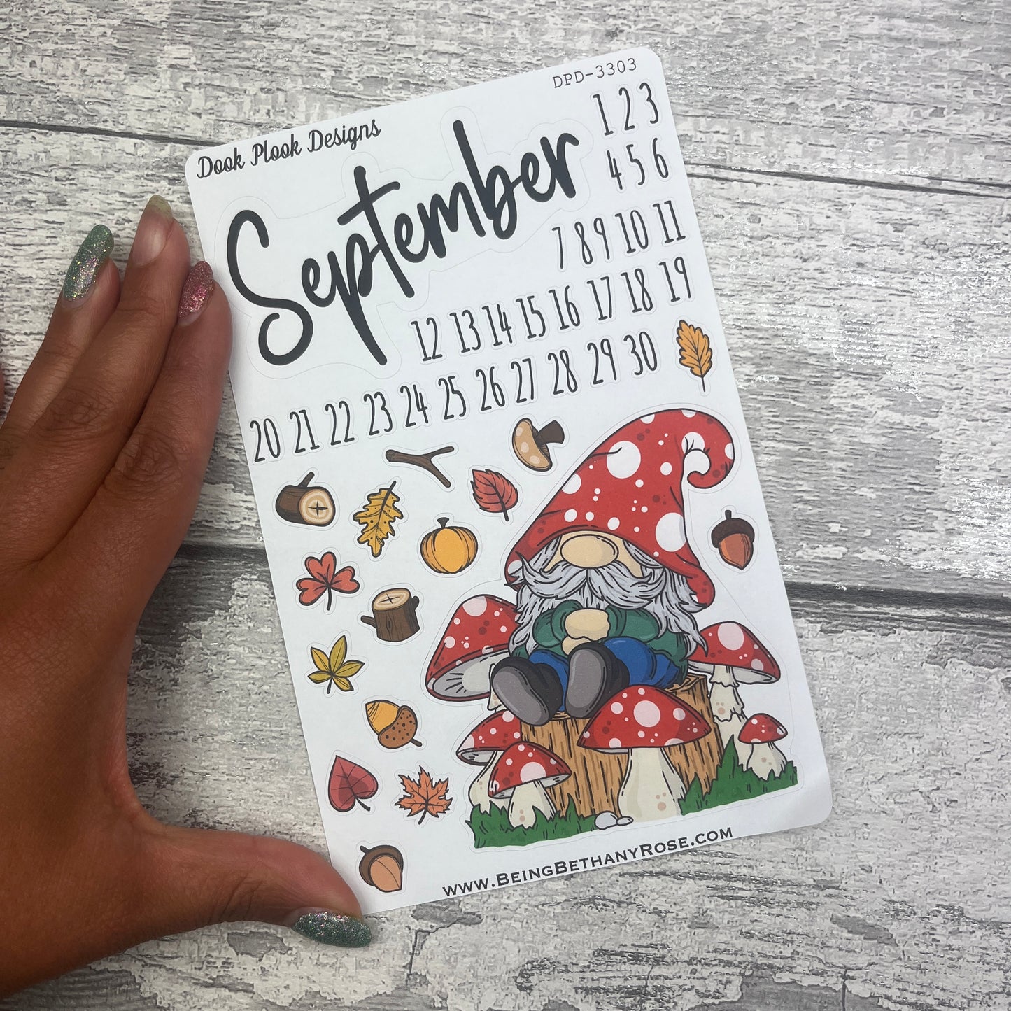 September Month- Mushroom - journalling planner stickers (DPD3303)