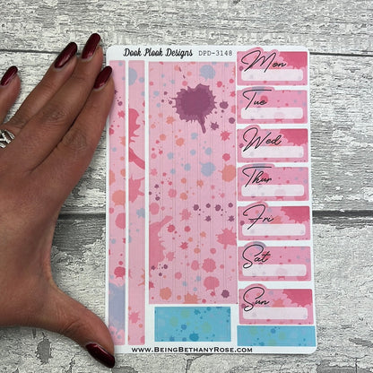 One sheet week planner stickers -  Alana Paint Splodge (DPD3148)