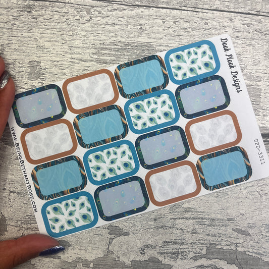 Penelope Peacock half box planner stickers (DPD-3311)