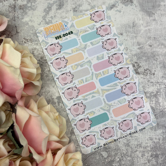 Blank Money Saving Tracker Stickers  (BBR-0049)