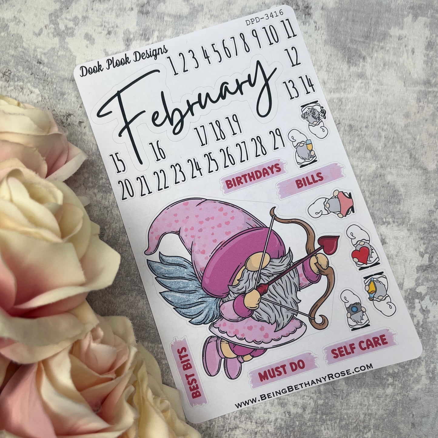 February - Joy Valentines - Month journal planner stickers (DPD3416)