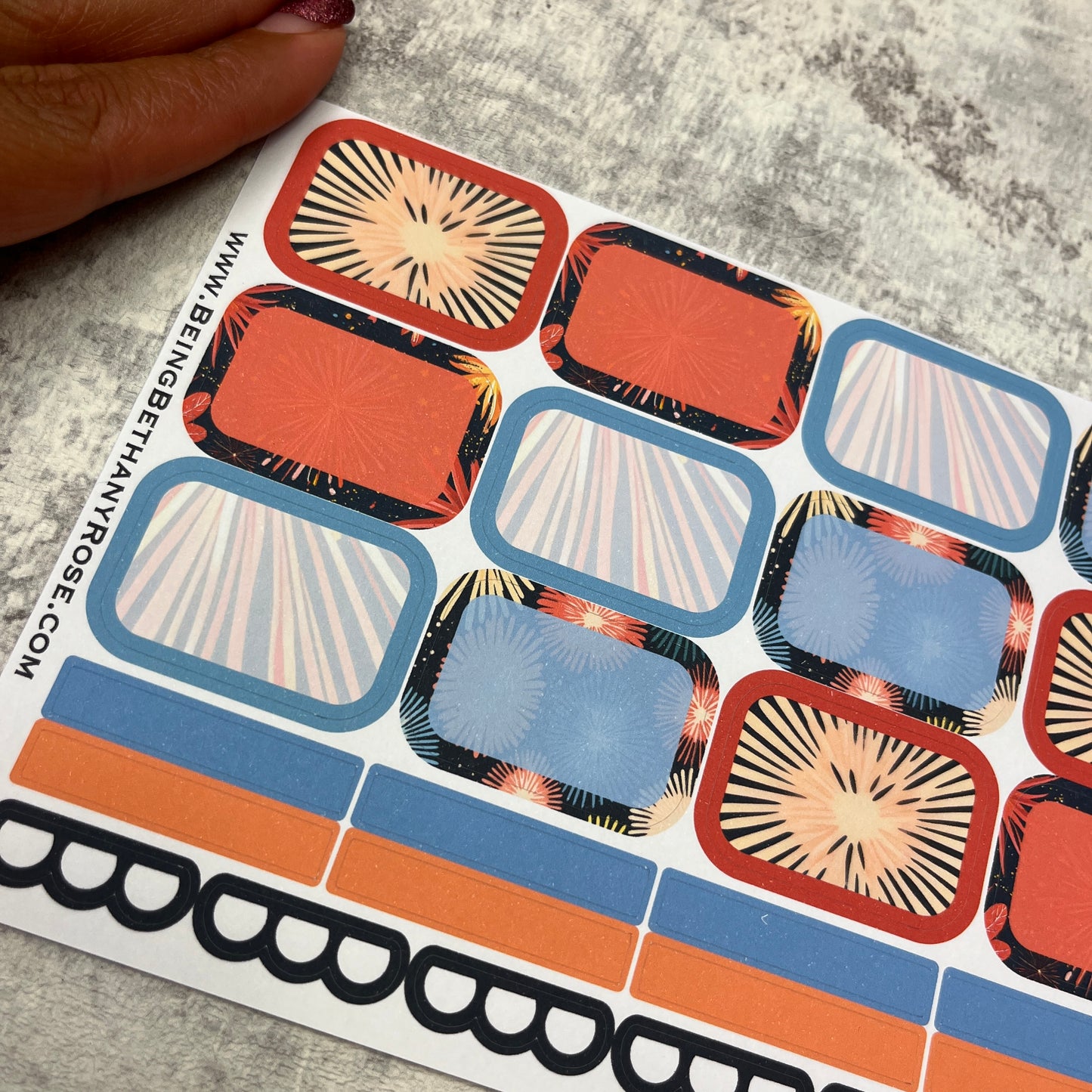 Bonfire Night fireworks boxes planner stickers (BBR-0126)