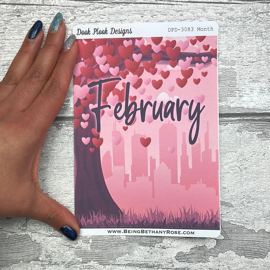 Large Cover Page ' February ' Sticker (DPD3083)