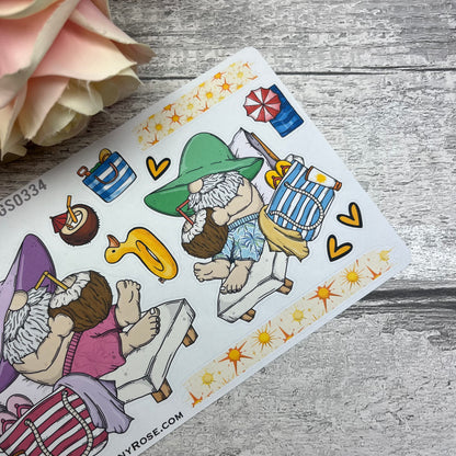 Sunbathing Summer Holiday Gonk Stickers (TGS0334)