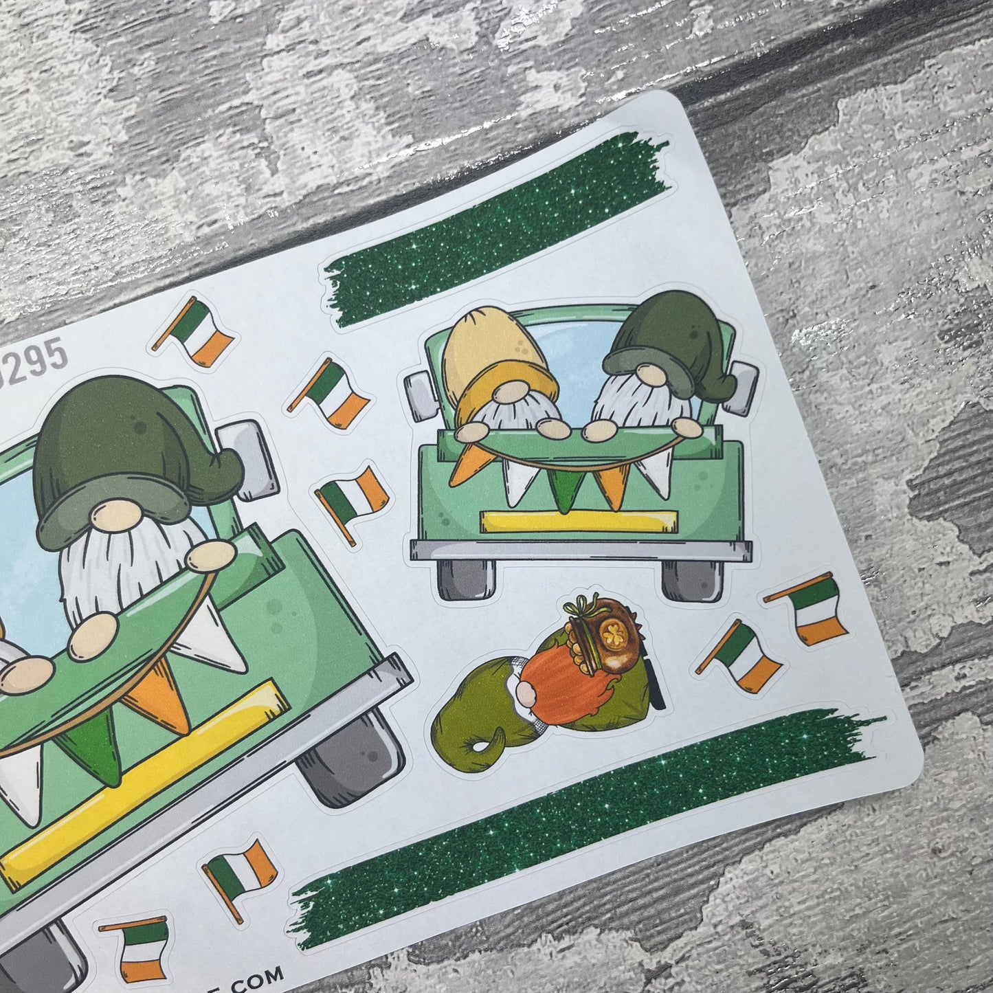Cara - Green Truck - St Patricks Day Gonk Stickers (TGS0295)