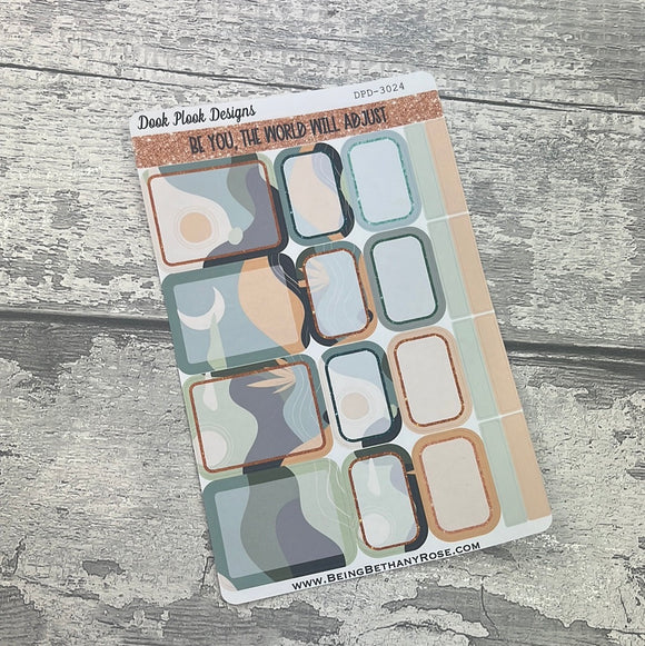 Muted Mountain - Ida - Boxes Journalling planner stickers (DPD3024)