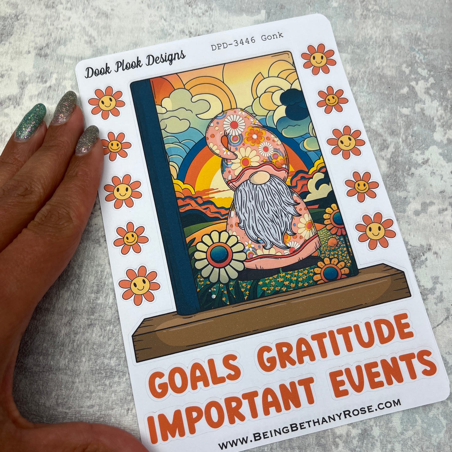 Large Bookshelf - July Cover page ' Bodhi Flower Power' Sticker (DPD34416)