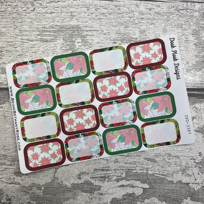 Poinsettia half box planner stickers (DPD-3387)