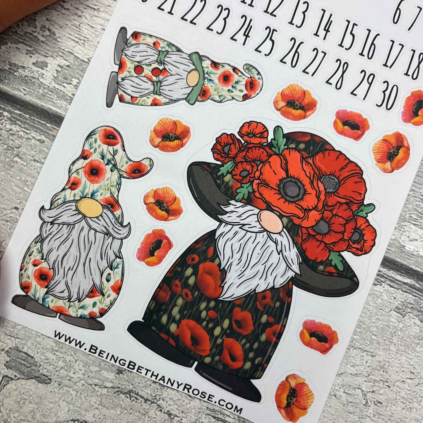 November Month- Poppy - journalling planner stickers (DPD3365)