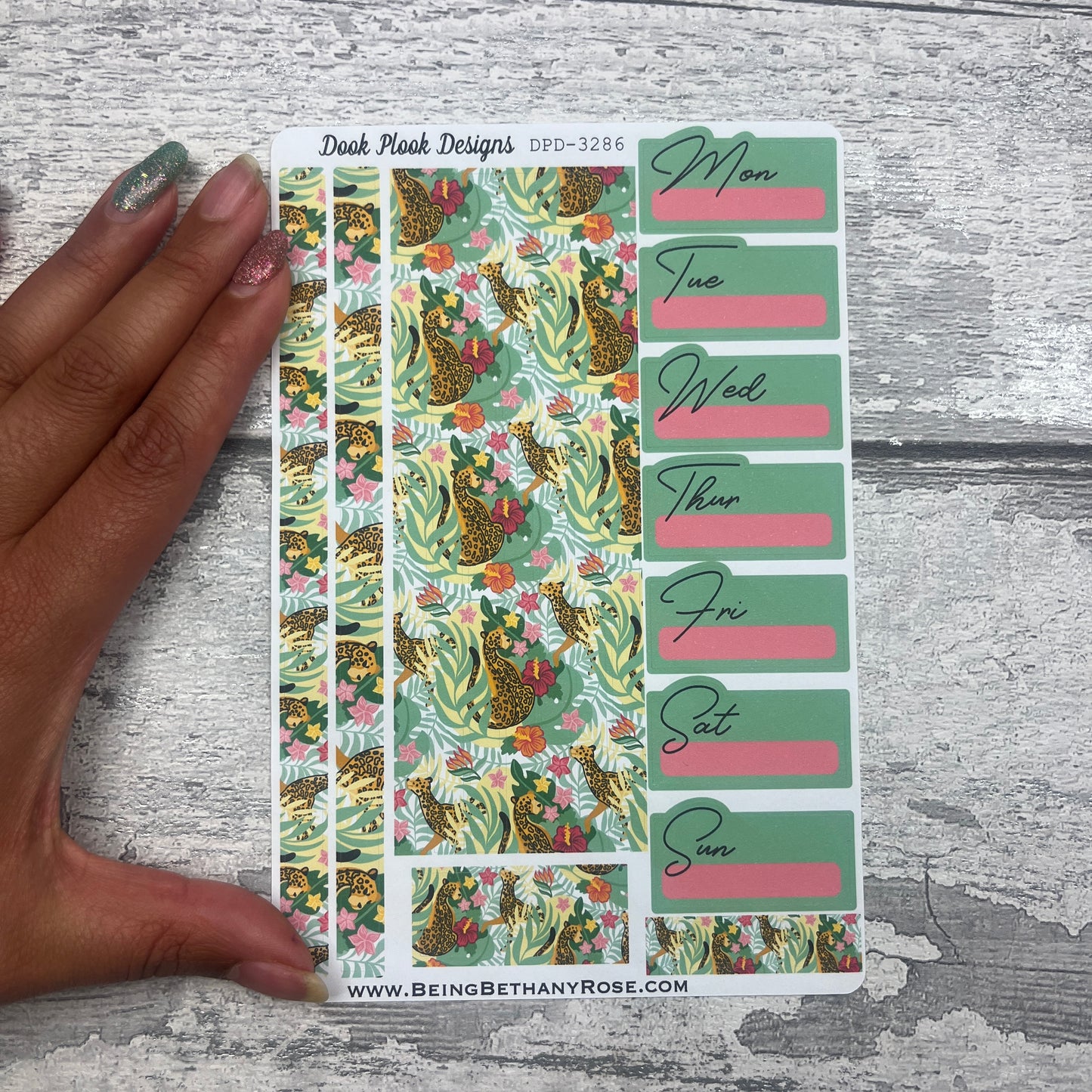 Anya Leopard - One sheet week planner stickers (DPD3286)