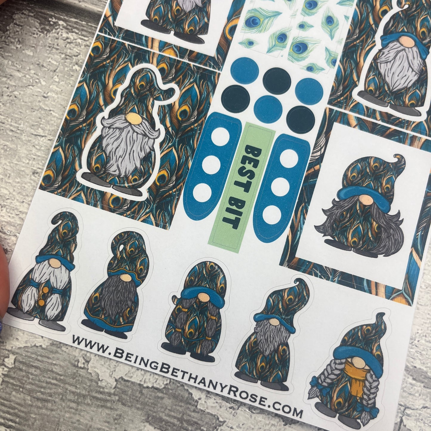 Penelope Peacock Gonk functional stickers  (DPD3310)