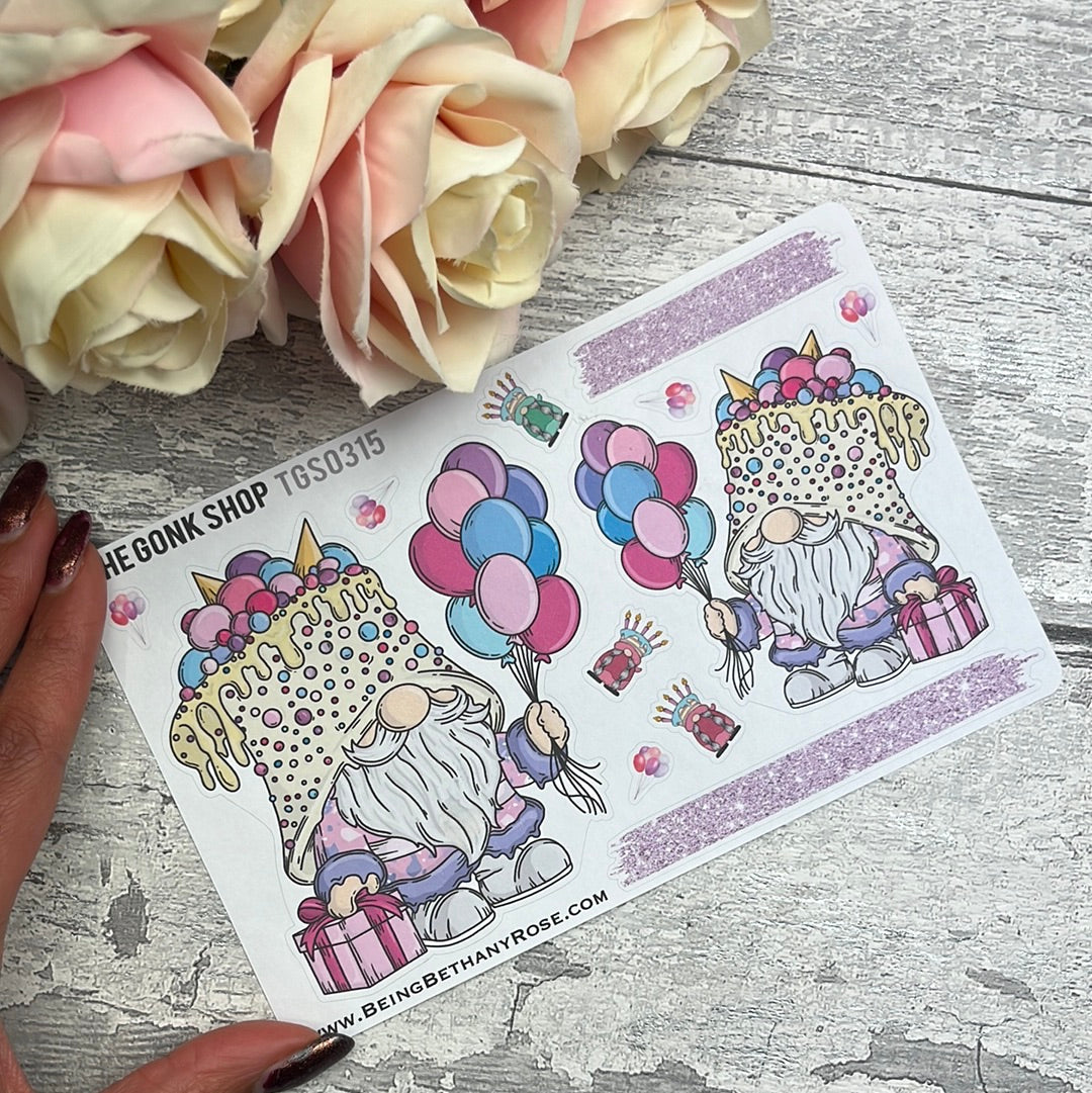 Candy Cake Birthday Party Gonk Stickers (TGS0315)