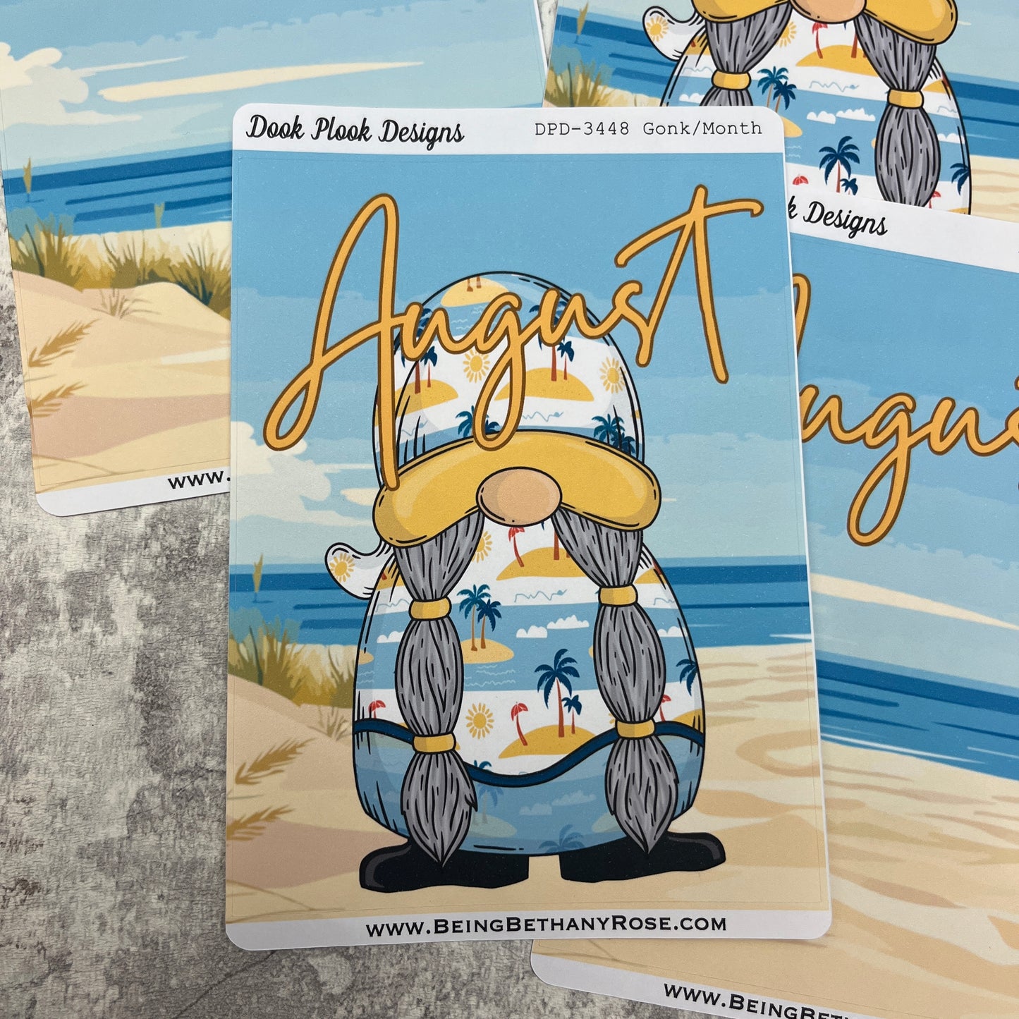Large Cover Page ' August 2.0' Brittany Beach Sticker (DPD3448)