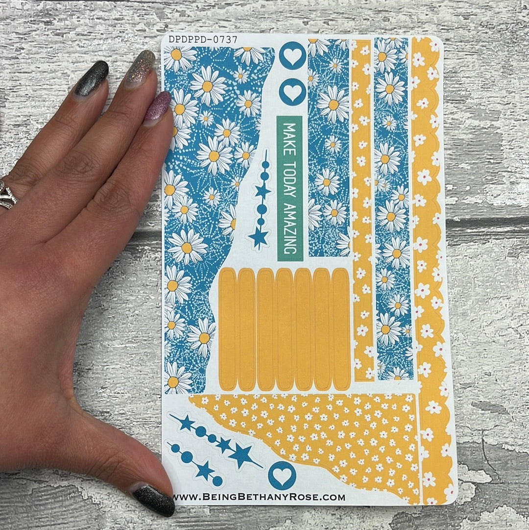 (0737) Passion Planner Daily Wave stickers - Fresh Daisy