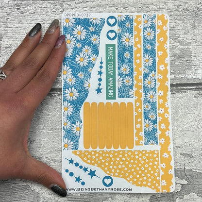 (0737) Passion Planner Daily Wave stickers - Fresh Daisy