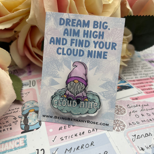 Advent overstock  - Acrylic Pin Badge - On Cloud Nine