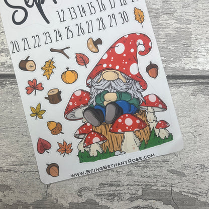 September Month- Mushroom - journalling planner stickers (DPD3303)