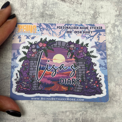 Personalised name arch stickers for planners, journals and diaries (BBR0134)