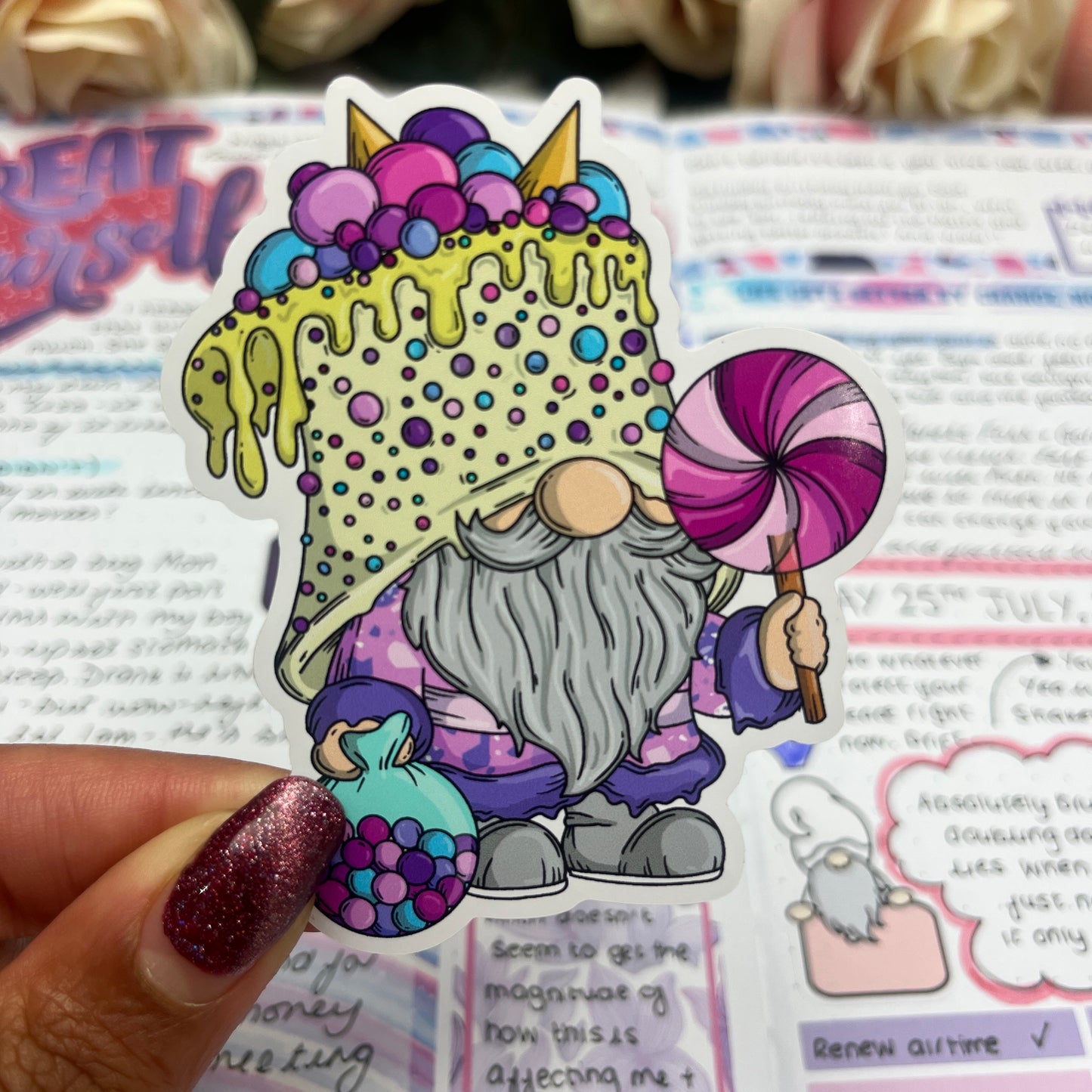 (0144) Sweets and Cake Gonk - vinyl sticker