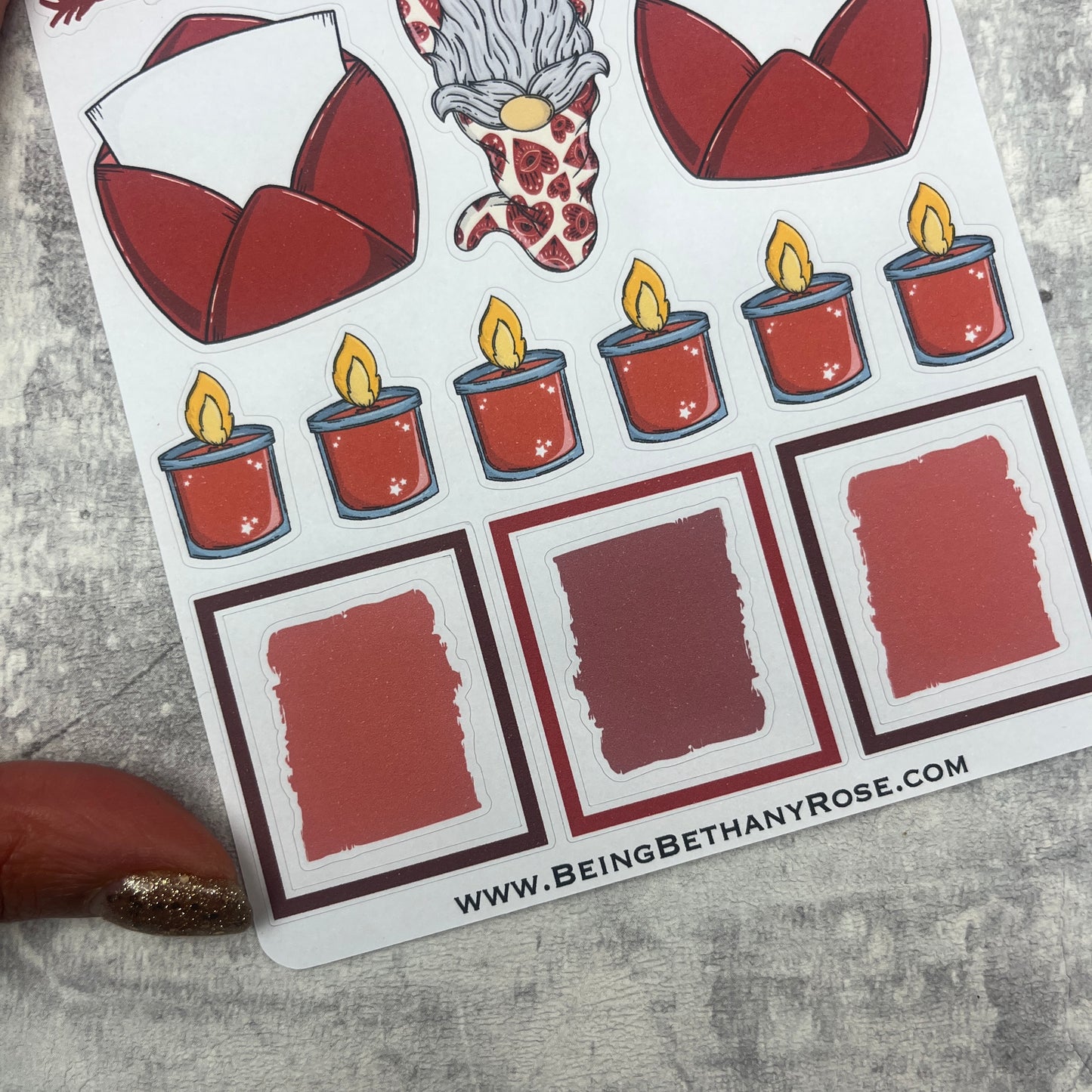 Beau Valentines Gonk journalling planner stickers (BBR-0028)