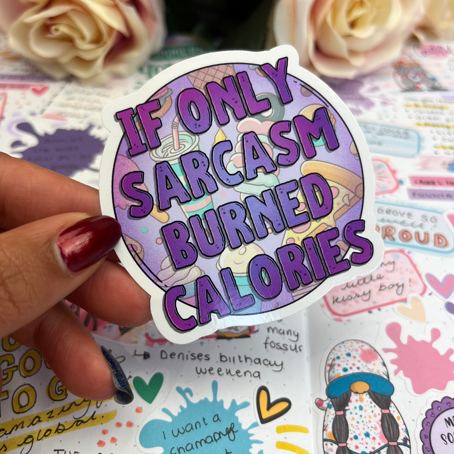 If only sarcasm burned calories - vinyl sticker (065)