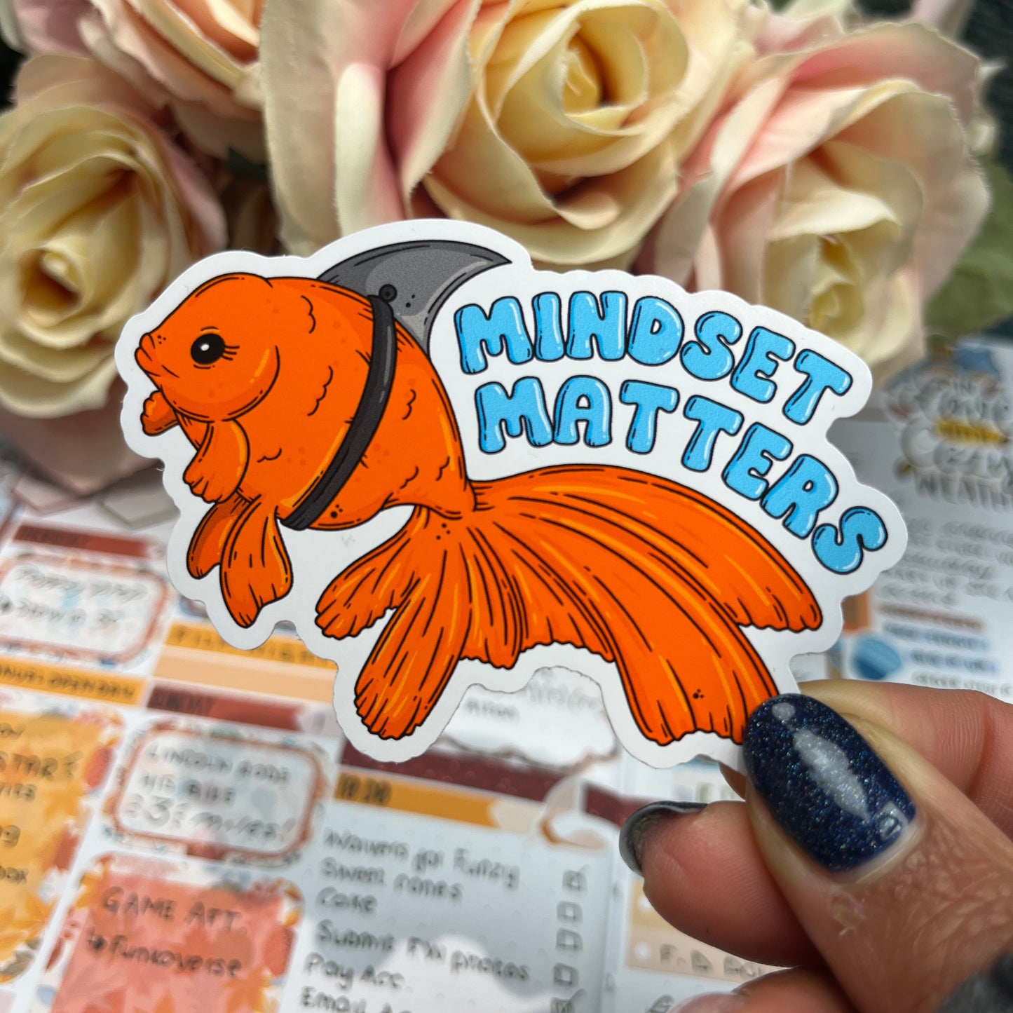 Mindset matters goldfish  - vinyl sticker (088)