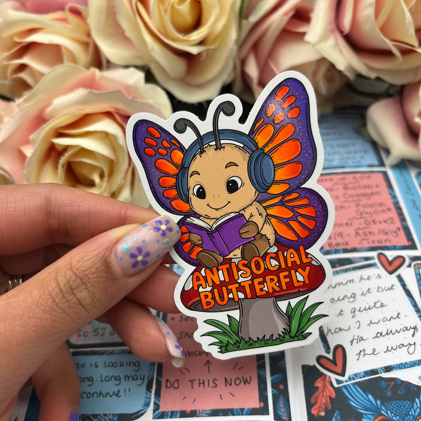 (166) Antisociable butterfly - vinyl sticker
