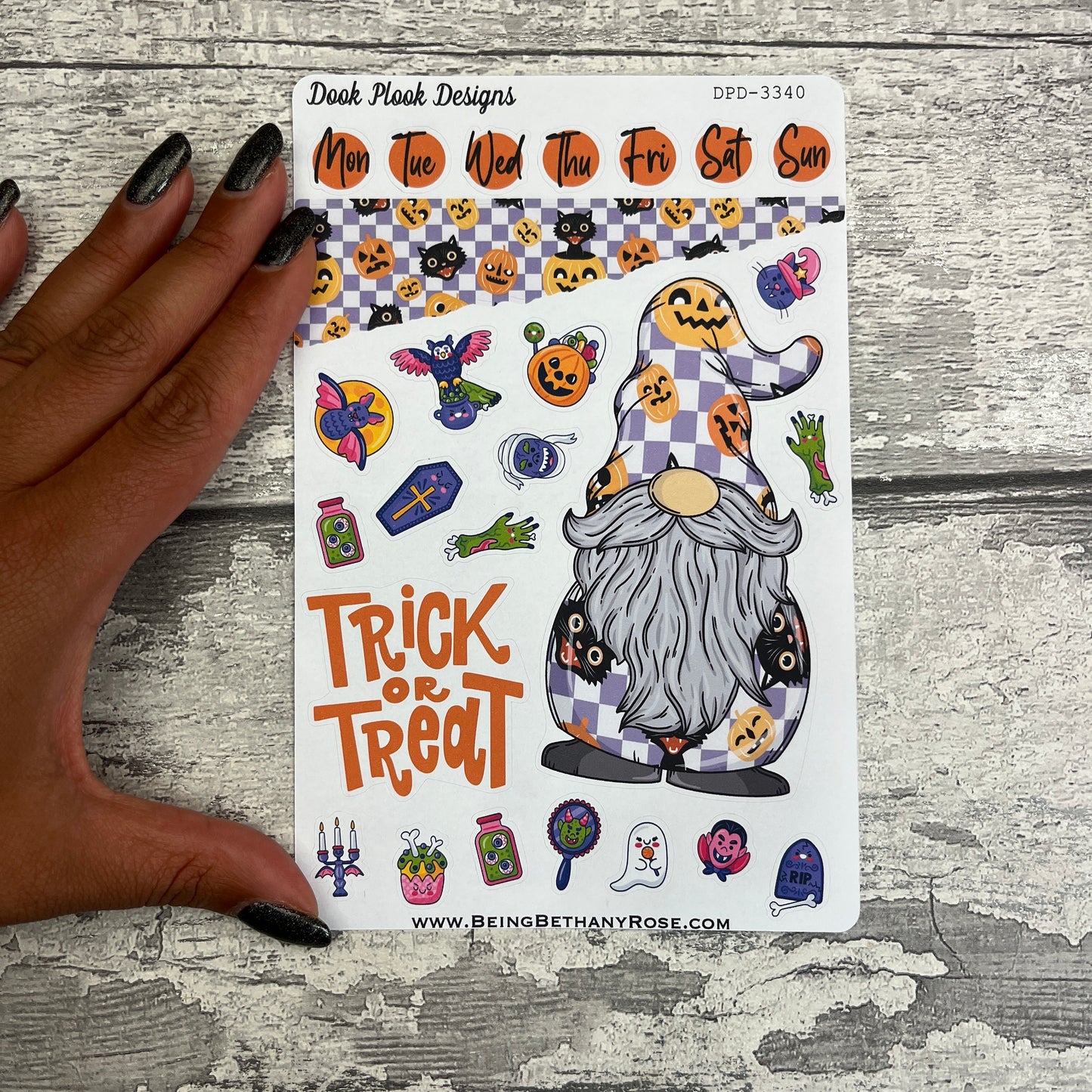 Morgana Groovy Halloween Gonk journalling planner stickers (DPD3340)