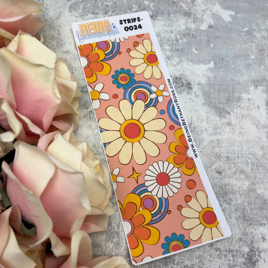 Bodhi Flower Power - thin washi style strip stickers (BBRSTRIPS-0024)