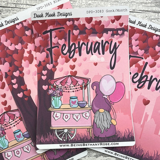 Large Cover Page ' February ' Sticker (DPD3083)