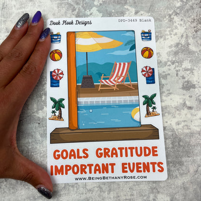 Large Bookshelf - August Cover page 'Brittany Beach' Sticker (DPD3448)