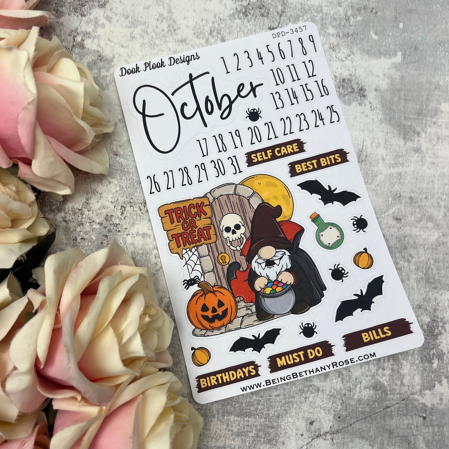 October - Halloween Trick or Treat- Month journal planner stickers (DPD3457)