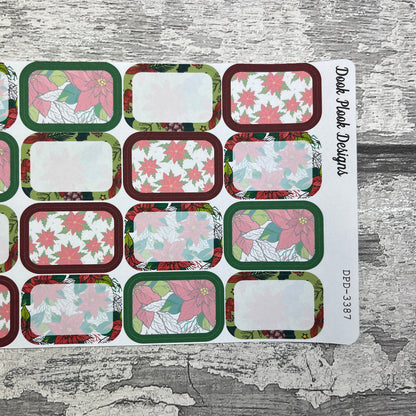 Poinsettia half box planner stickers (DPD-3387)