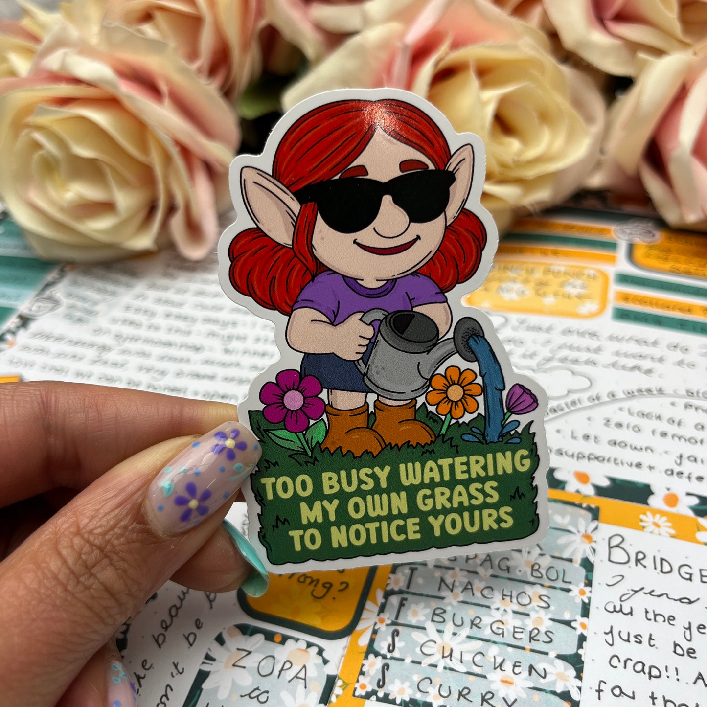 (165) Watering my own grass - vinyl sticker