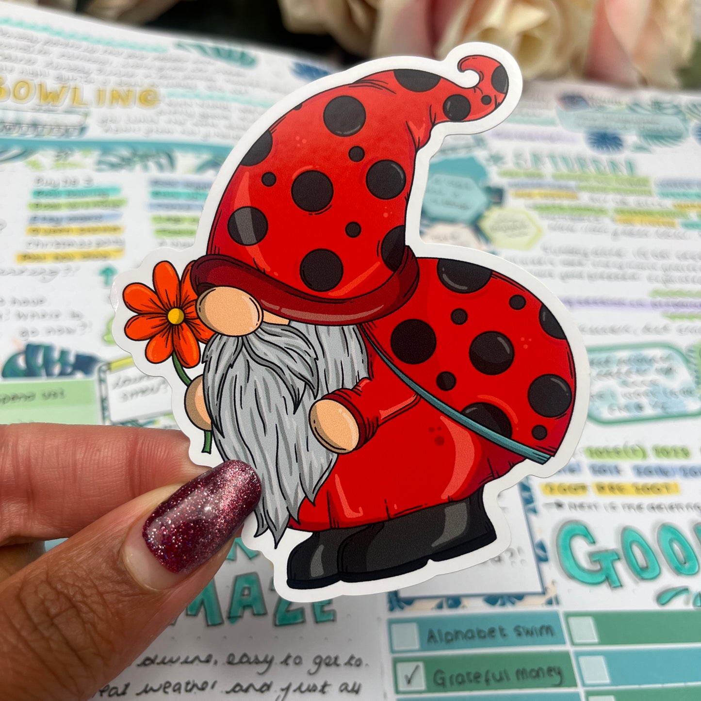 (0144) Ladybird / Ladybug Gonk - vinyl sticker