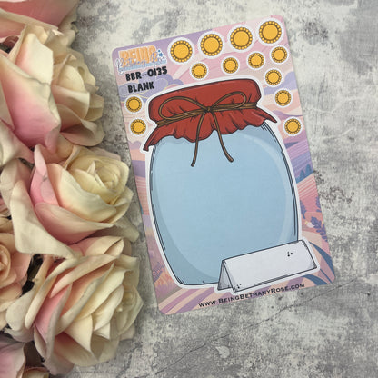 Weight loss / Money saving / Personalised tracking jar star stickers (BBR0135)