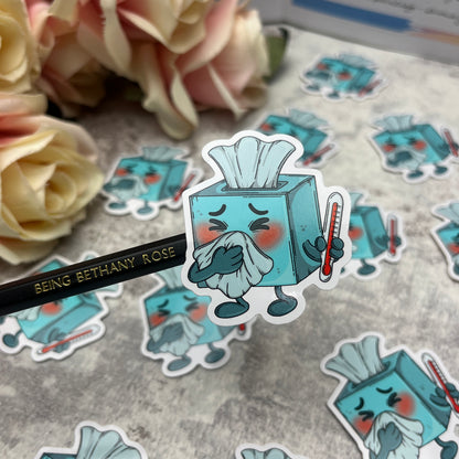 Sneezy tissues - vinyl sticker (LLU015)