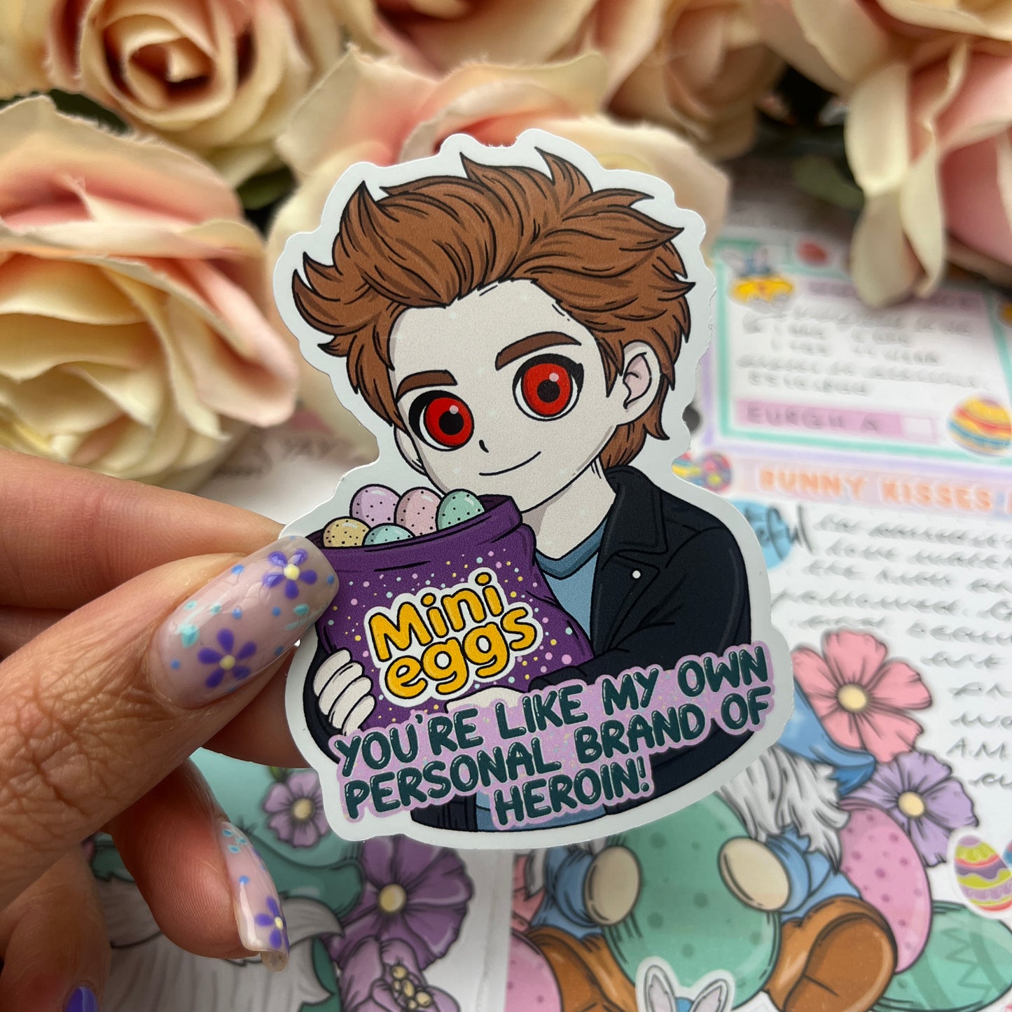 (165) Edward and his mini eggs - vinyl sticker