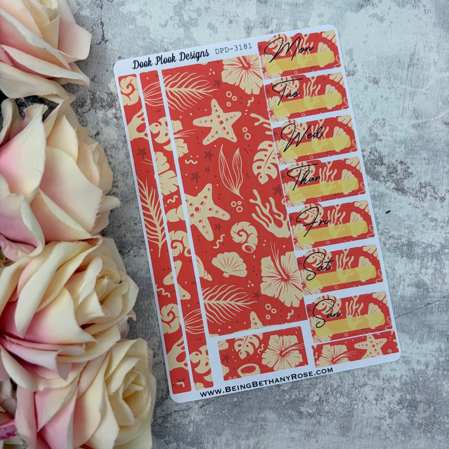 One sheet week planner stickers -  the sea is calling co-ord (2026088)