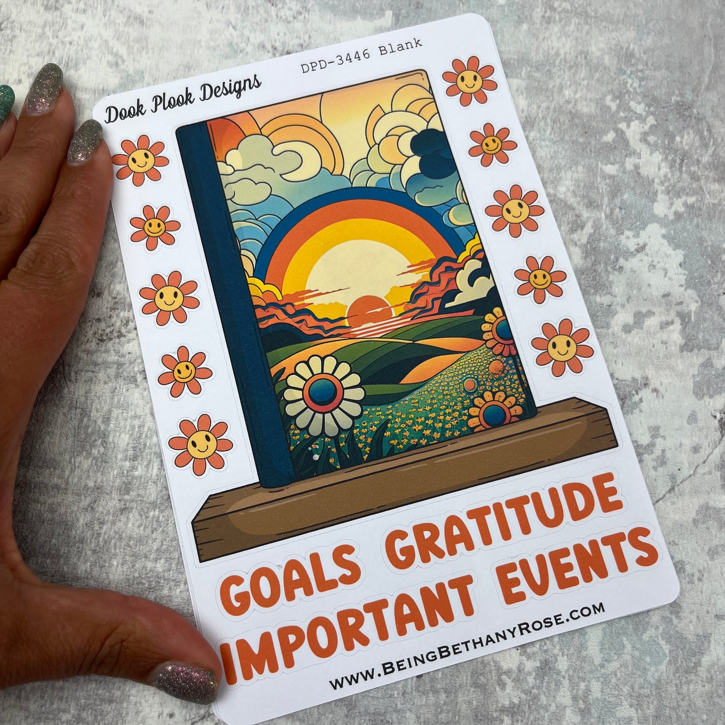 Large Bookshelf - July Cover page ' Bodhi Flower Power' Sticker (DPD34416)