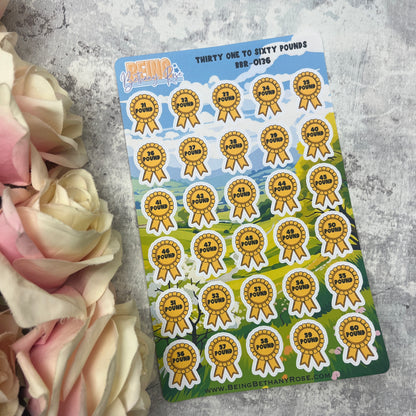 Weight loss ribbon sticker (pounds) (BBR0136)