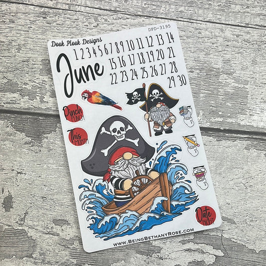 June Month- Marina Pirate - journalling planner stickers (DPD3195)