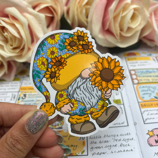 (010) Sunflower Gonk - vinyl sticker