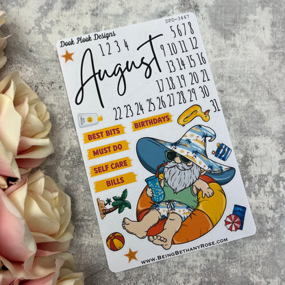 August - Brittany Beach - Month journal planner stickers (DPD3447)