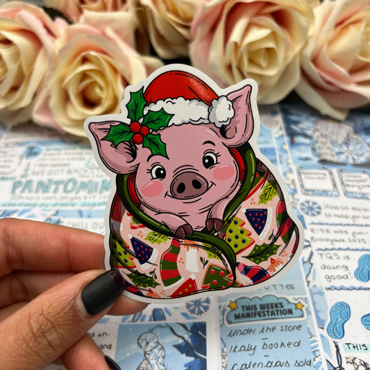 (0149) Pigs in Blankets - christmas vinyl sticker