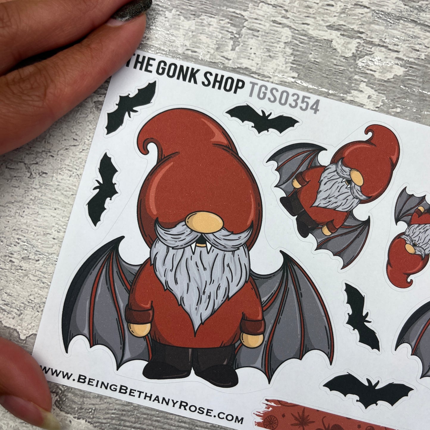 Halloween Vampire Bat Gonk Stickers (TGS0354)