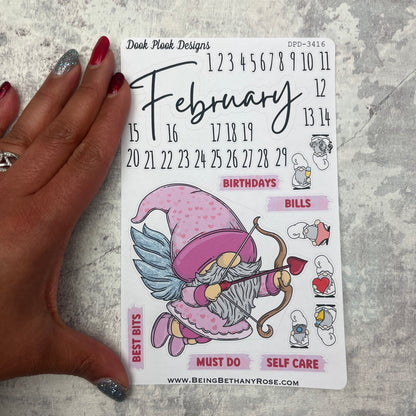 February - Joy Valentines - Month journal planner stickers (DPD3416)