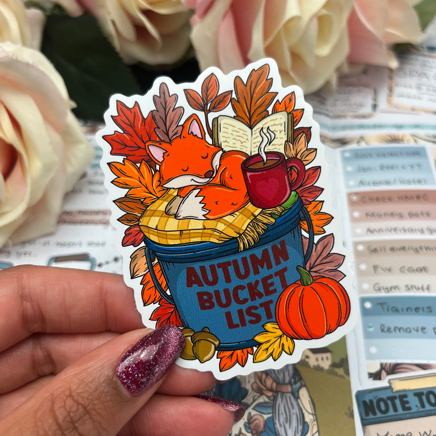 (0141) The Autumn Bucket List - vinyl sticker